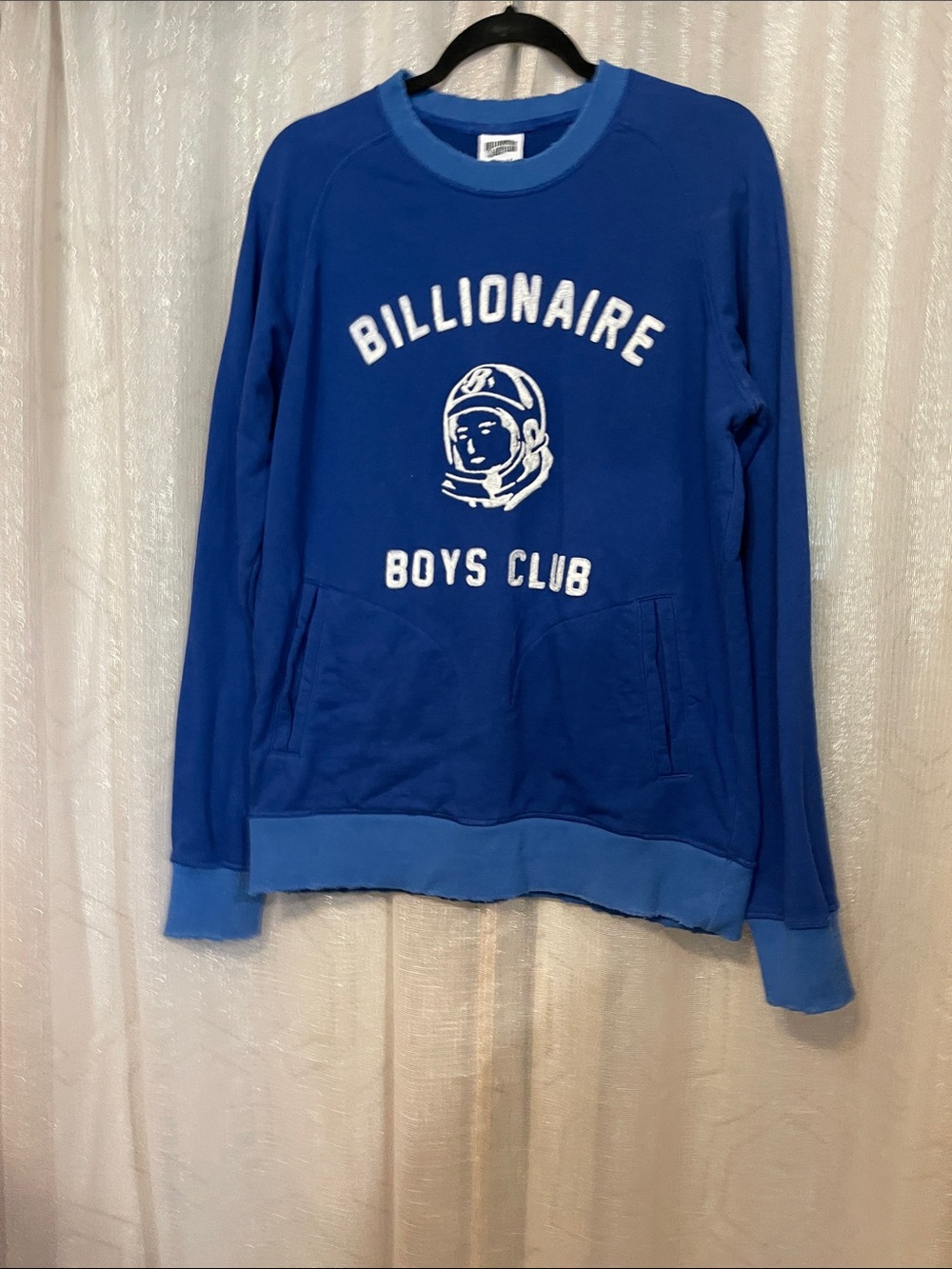 Billionaire Boys Club Royal Blue Logo Distressed Crewneck Sweatshirt
